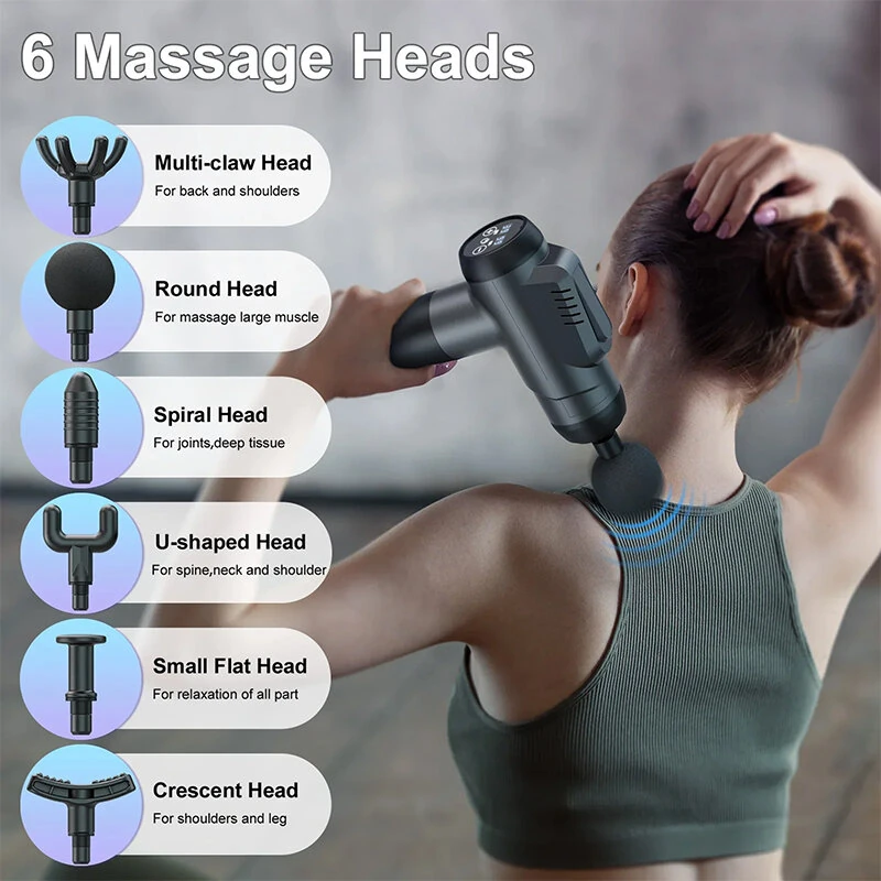 (image for) Konka A2 Massage Gun 8 Message Heads 99 Adjustable Gears Fascia Gun Brushed Motor 1500mAh Battery